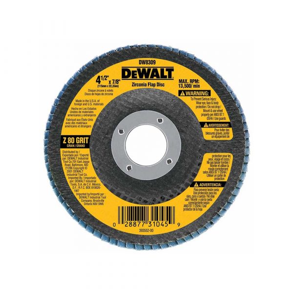 DEWALT x 7/8 80-Grit Type 29 HP Flap Disc