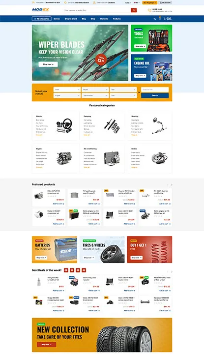 Mobex Auto Parts WordPress WooCommerce Theme