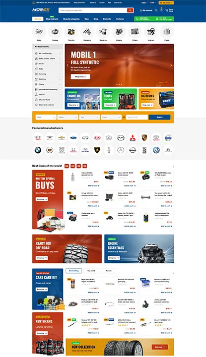 Mobex Auto Parts WordPress WooCommerce Theme