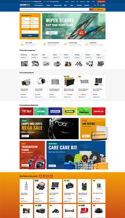 Mobex Auto Parts WordPress WooCommerce Theme