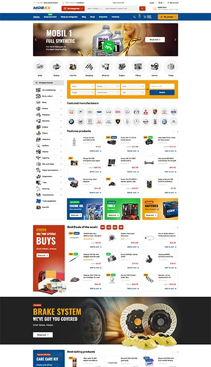 Mobex Auto Parts WordPress WooCommerce Theme